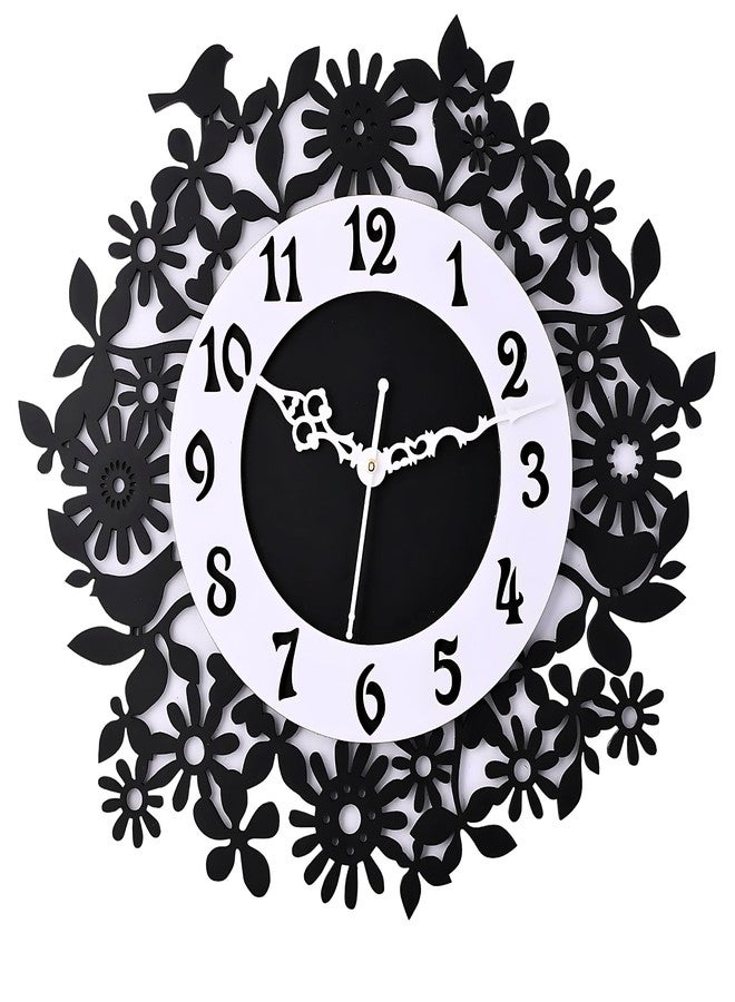 Nozvera 15 Inches Wall Clock for Home Stylish Handcrafted Wooden Silent Non Ticking Analog Clock Decorative Big Size Wall Clock for Home, Living Room, Bedroom, Office, Hall - Image 1